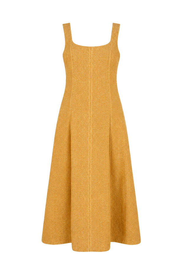 Square Neck Dress in Boucle