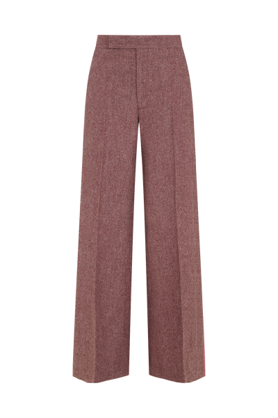 Straight Leg Trouser in Herringbone Wool