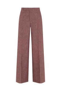 Straight Leg Trouser in Herringbone Wool