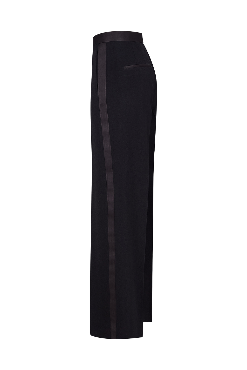 Straight Leg Trouser with Grosgrain Tuxedo Stripe in Barathea