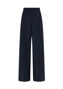 Pleated Woven Wide Leg Trouser