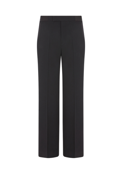 Straight Leg Trouser with Silk Satin Tuxedo Stripe in Barathea