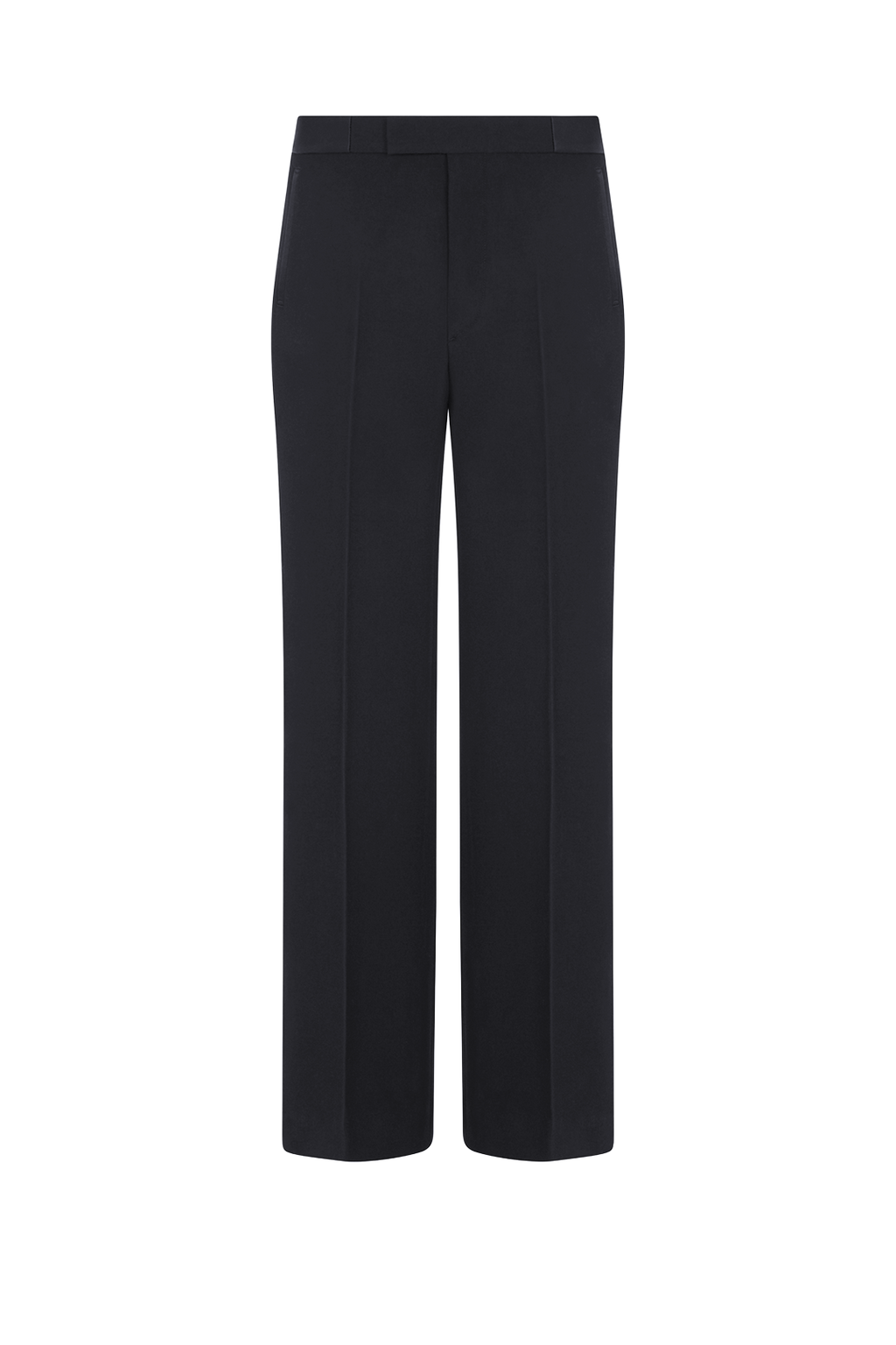 Straight Leg Trouser with Silk Satin Tuxedo Stripe in Barathea