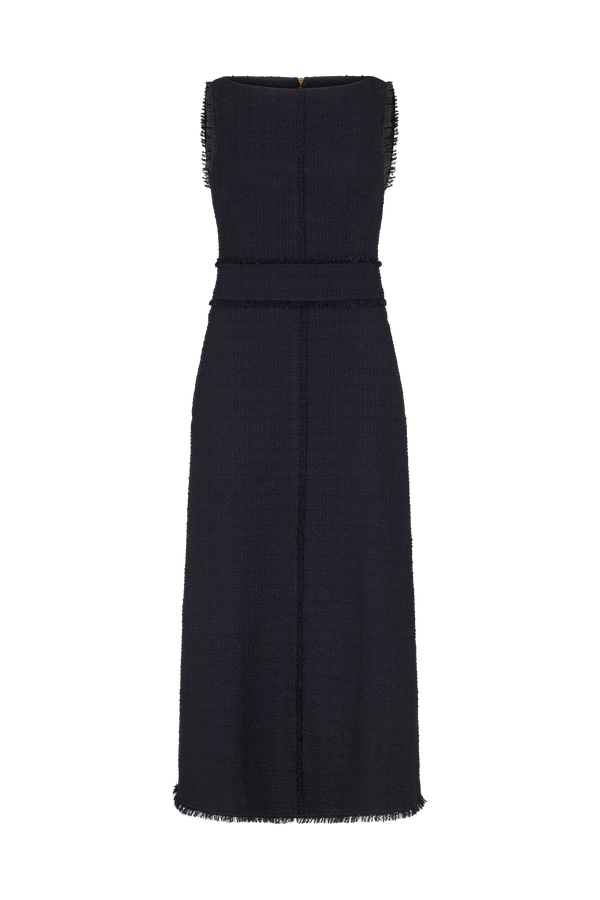 Boat Neck Dress in Boucle