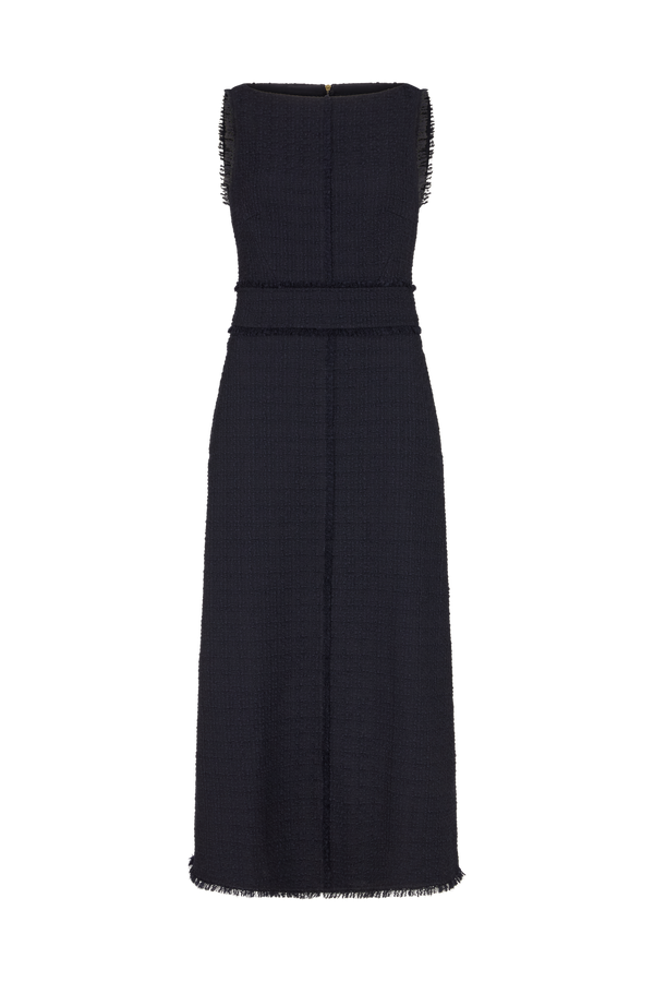 Boat Neck Dress in Boucle