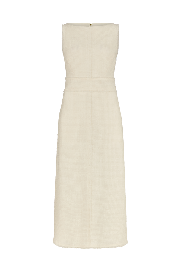 Boat Neck Dress in Boucle
