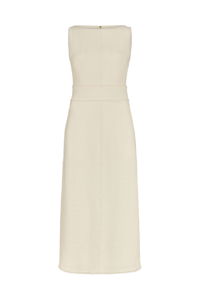 Boat Neck Dress in Boucle
