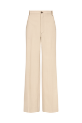 Straight Leg Trouser with Side Panel in Wool