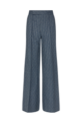 Straight Leg Trouser in Boucle Denim Wool