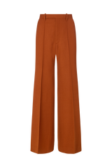 Flared Leg Trouser in Wool Twill