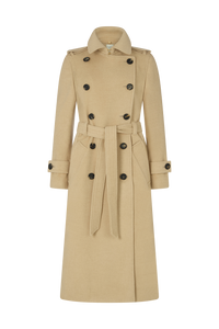 Trench Coat in Camel Wool