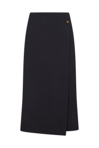 Wrap Skirt in Wool Twill